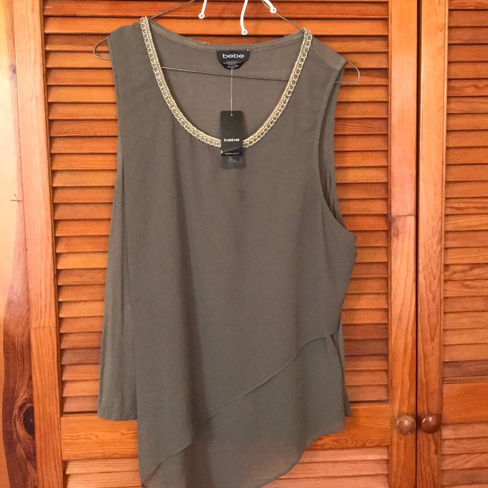 Chiffon Contrast Tank with Trim